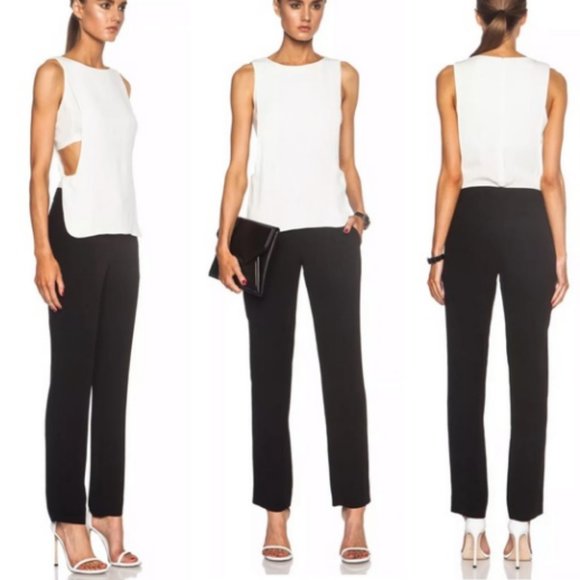 A.L.C. Landon Black and White Tiered Jumpsuit 8 - Picture 1 of 12